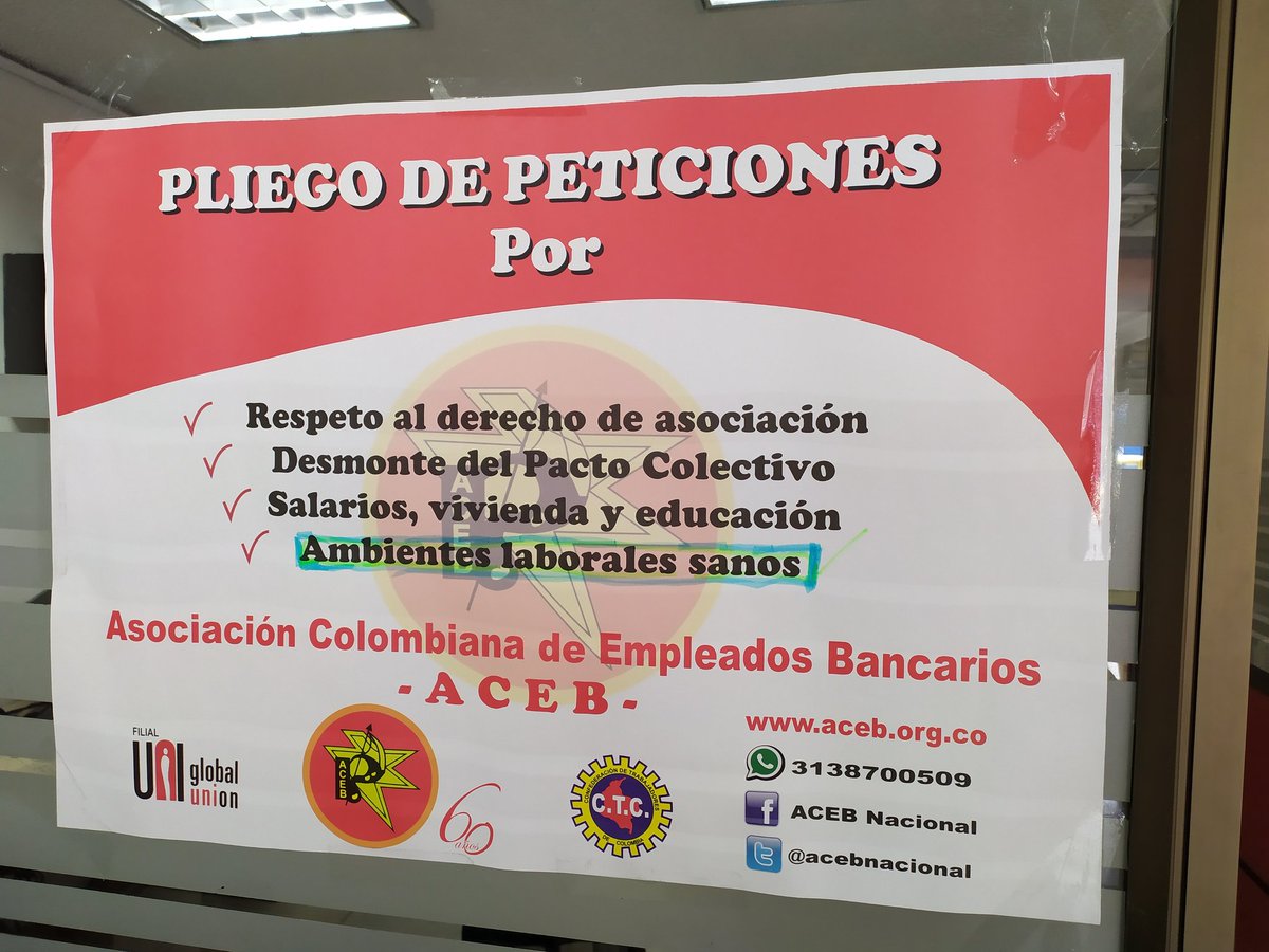 OLRUIZL's tweet photo. @acebnacional @uniamericas @ctccolombia @OITAmericas @BancamiaOficial un mensaje claro en el proceso de votación a Huelga Bancamia S.A. los trabajadores gritan ambientes labolares sanos y respeto por la dignidad humana. https://t.co/brRXOosjv1