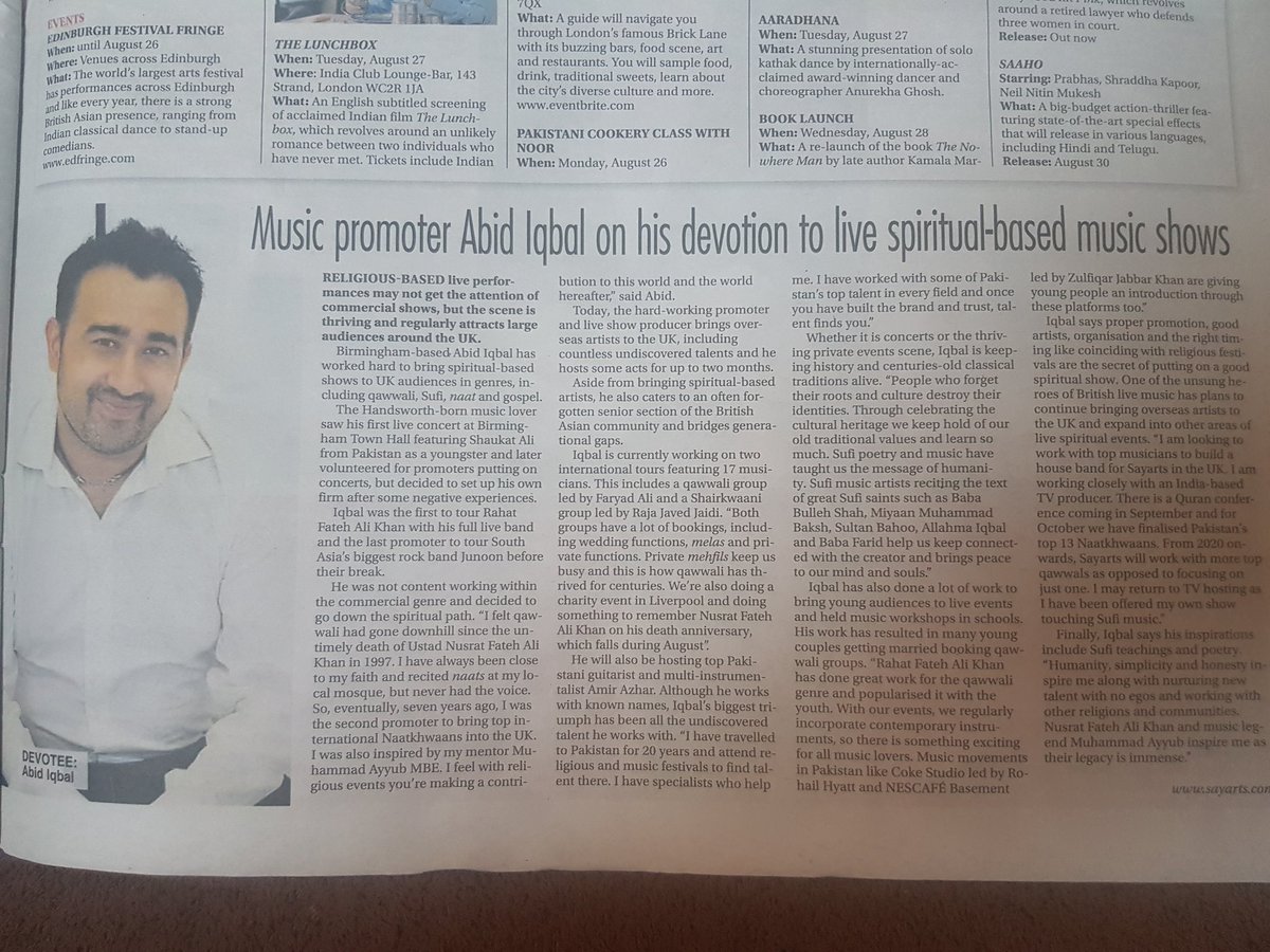 SAYARTS's tweet image. Recent Interview in the @EasternEye conducted by my talented bro and world class entertainment and showbiz journalist @asjadnazir .