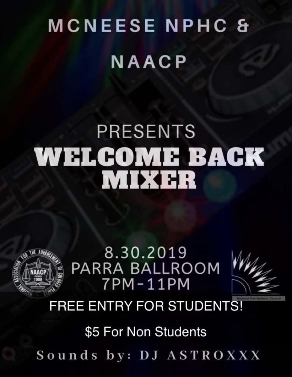 First mixer of the semester. Free for students. Don’t miss out