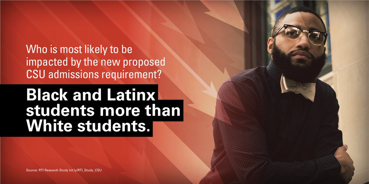Steven_Almazan_'s tweet image. The @calstate Board of Trustees is proposing to add a roadblock to access #CA Higher Ed institutions on Thurs, 8/29 for the following student groups:

- Women
- Black and Latinx students 
- Students from lower-income communities

#CSUAccessDenied
#CSUStudentSuccess
#CollegeAccess