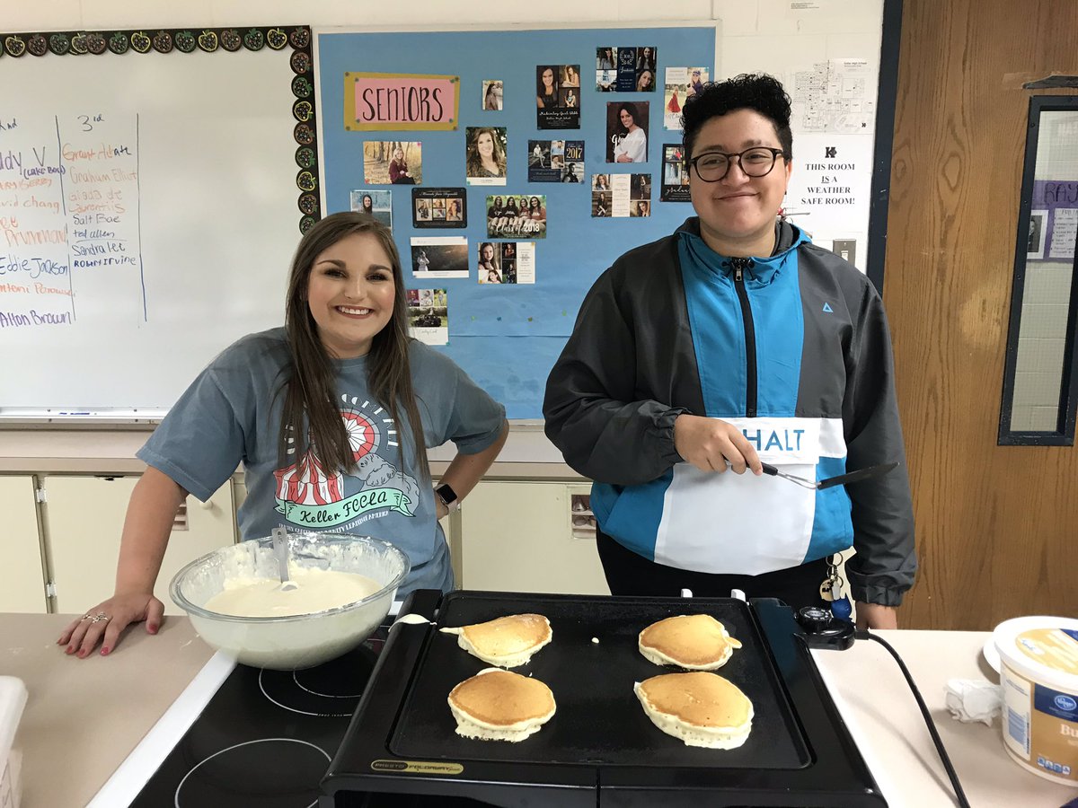 Kellerhsfccla's tweet photo. Great turnouts at both of today’s FCCLA meetings!  Thanks to all who joined us for pancakes and sundaes! https://t.co/CfeBDMkaUU