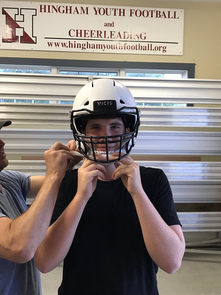 Hingham High Players getting fitted for their VICIS helmets.  <a href="/wjamieson1/">will jamieson</a> #elevate #protecttheathlete #hingham <a href="/hinghamfootball/">Hingham Football</a> <a href="/HHSFootballFans/">Hingham High Football</a> #hinghamfootball <a href="/CoachMarkNutley/">Mark Nutley</a>