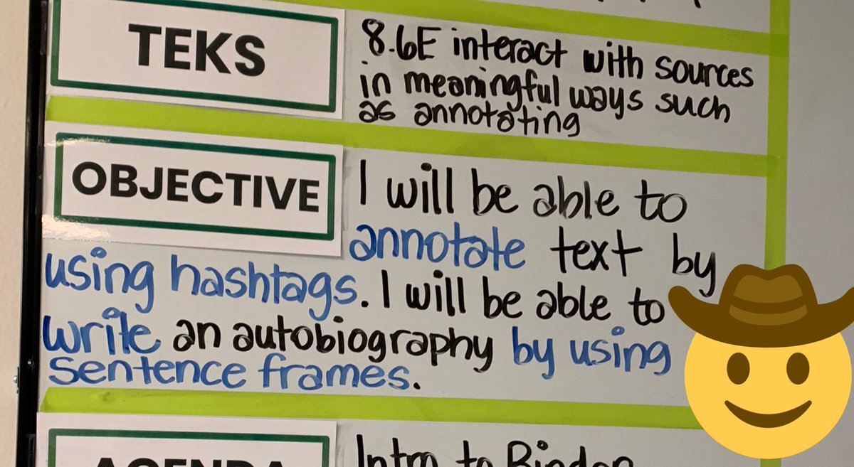 Shoutout to our 8th grade ELAR teachers for demonstrating the @edison_school excellence way of writing lesson objectives.  #colorcodedverb “I will be able to (action learning verb) by (By doing what?)  #edisonchapter2 #purposefulplanning @maveroluna @Navatis1931