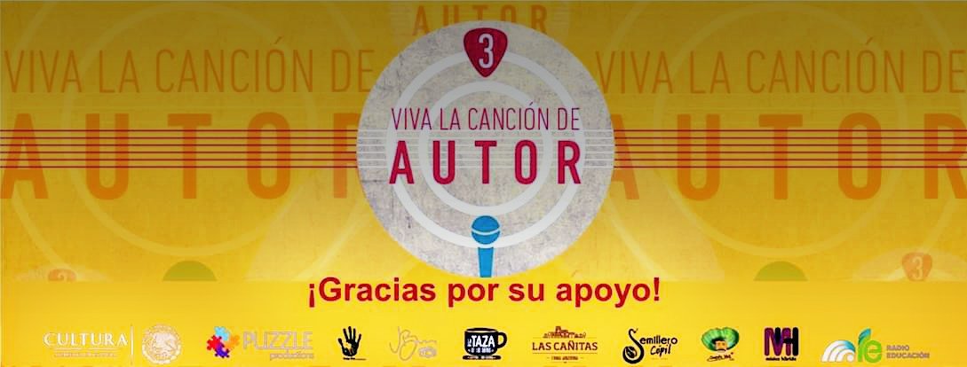VivalacancionMx's tweet photo. ¡GRACIAS a los patrocinadores de nuestra tercera emisión!
@CafeSemillero @ChapataViveC @tazadelossuenos @RadioEducacion @Musica_Hibrida @PuzzleProdMX  , Jazmin Bucio Fotografía, Drum Box Percusión , Las cañitas 

#VivaLaCanciónDeAutor #Patrocinios #ProyectosIndependientes https://t.co/ErJfsQrpvF