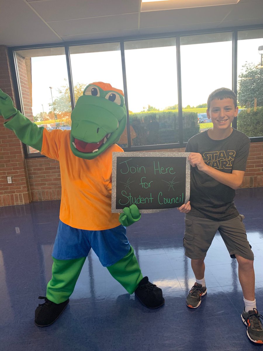 CouncilGators's tweet photo. Gary the Gator is a proud supporter of GMS SC!!
Student Council will hold their first meeting on 9/4 right after school!! 💚🐊💙🧡 https://t.co/UYeWboqwsG
