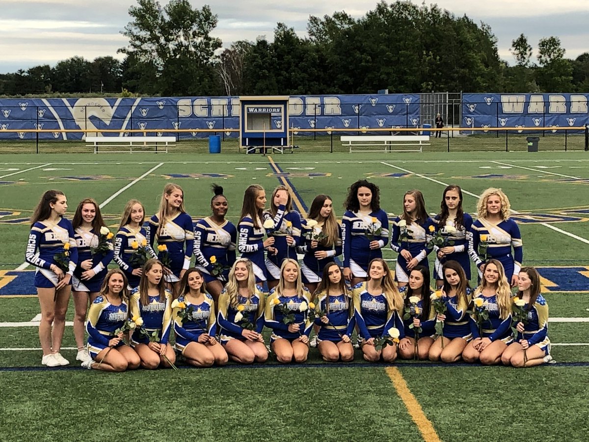 SchroederCheer's tweet photo. Warrior Night 2019! Ready for an awesome season! 💙💛 #wshs  #warriornation 🎀🏈 @SchroederSports @SchroederFtball https://t.co/GeHOKR7qUL