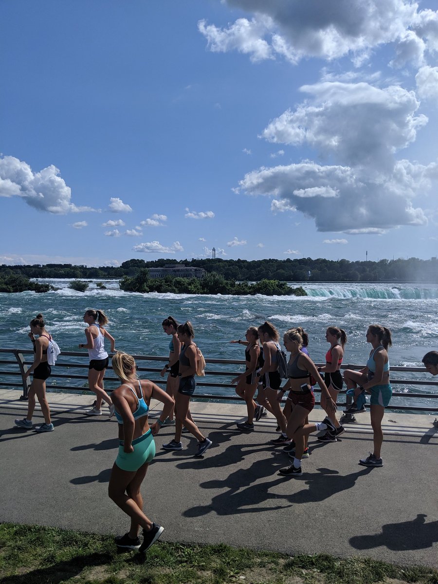 CoachBrokaw's tweet photo. 2019 Akron Women's Pre-season Cross Country Camp! Niagara Falls, bonfires, camping on Lake Ontario, and trail runs through the Allegheny National Forest in northern Pennsylvania! #run4akron https://t.co/2URow1nYcK
