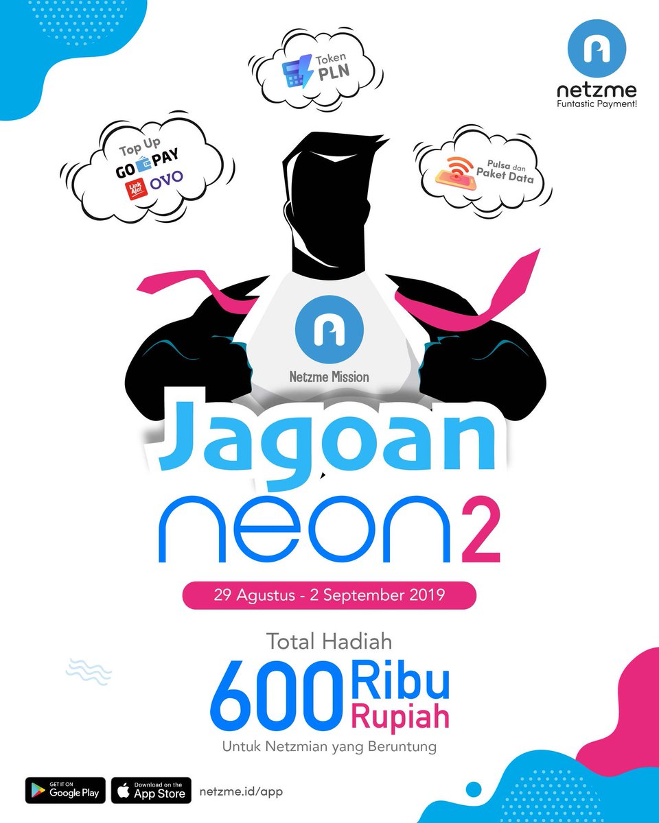 netzmeofficial's tweet photo. Perbanyak transaksi PPOB, Dapetin Kesempatan Menangin Reward dari Netzme! Gimana caranya? 😃
Geser ke kiri buat cek cara main #JagoanNEON2 dan bersiap #MulaiTajirmu sekarang juga!
#pulsa #tokenlistrik #tokenpln #kuota #paketdata #agen #startup #fintech #nkri https://t.co/I70JyCcCO8