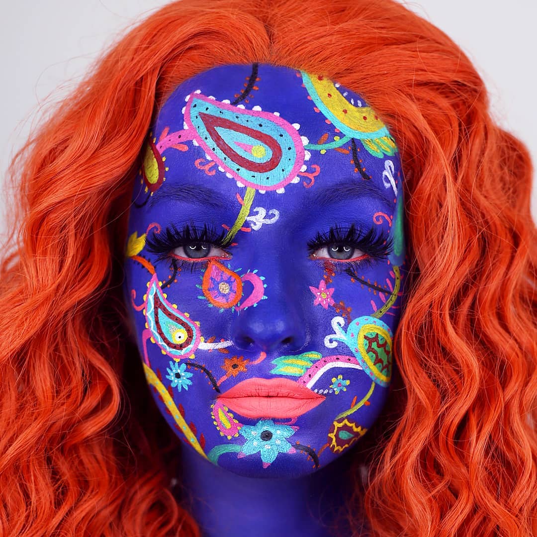 RayRayHairVip's tweet photo. Looks like paisley pattern makeup😍 ❤️❤️ 🌟WIG SKU: XWY0142🌟www⏺rayrayhair⏺com #rayrayhairofficial #makeup #syntheticwigs #pacefrontwigs #curlywigs #longhair https://t.co/NX2NoylBMA