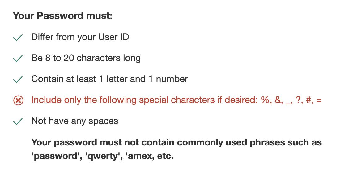 LeaVerou's tweet photo. This is ridiculous @AmericanExpress. You are actively forcing me to make my password *less* secure because your developers are lazy. https://t.co/3jhV0b5aNw