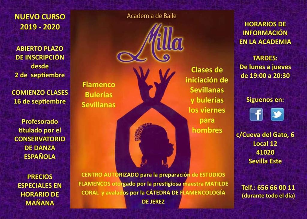 MillaAcademia's tweet photo. Nuevo curso 2019/2020
Comienzo de nuestras clases regulares el día 16 de septiembre, con nuevos cursos y nuevos horarios. 
TLF DE INFORMACÓN :656660011. https://t.co/IkBDAS17YP