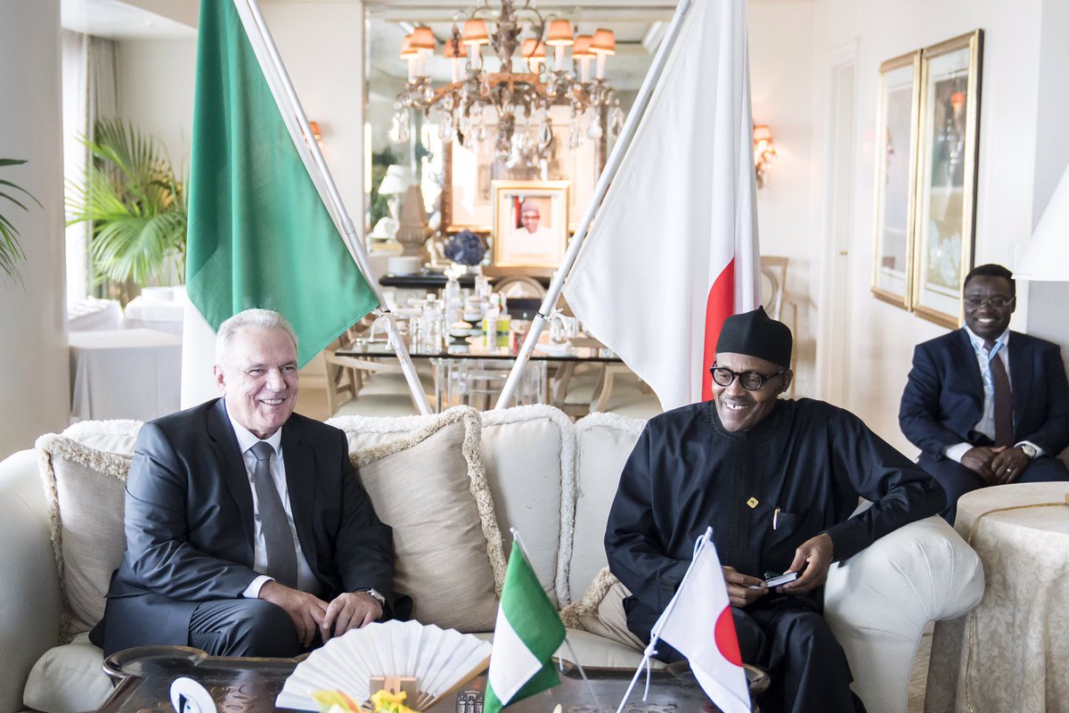 MimicaEU's tweet photo. In the margins of #TICAD7, I met President @MBuhari of #Nigeria. I also signed with Minister @GeoffreyOnyeama a new €50 million program to assist most affected and vulnerable communities in the States of #Yobe and #Borno. #AUEU ➡️ https://t.co/irUN5jItqz @NGRPresident https://t.co/PfBmoV7upz