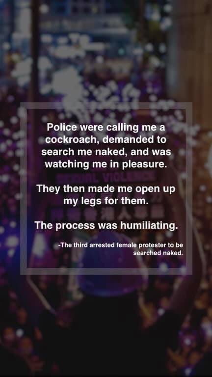 PopUpWok's tweet photo. What Hong Kong police have done to female protesters #ProtestToo #StandWithHongKong #women https://t.co/kvzXuRIk5D