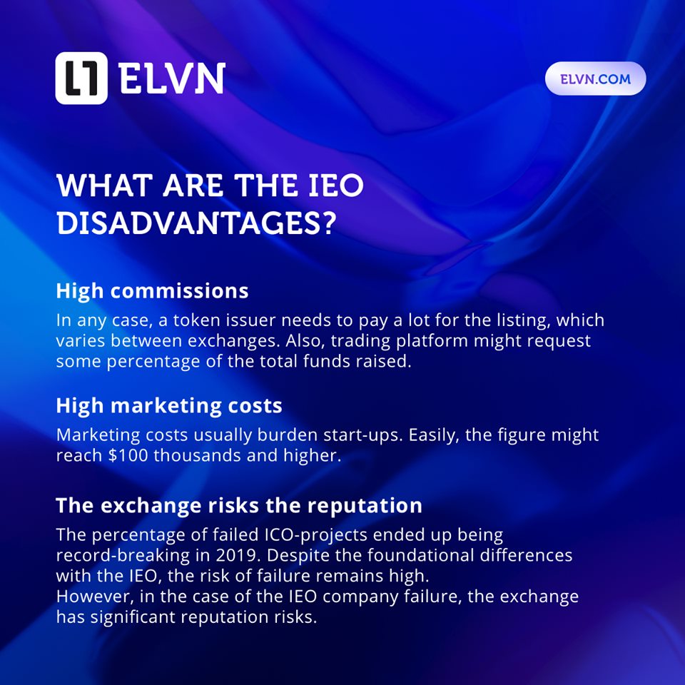ELVNmessenger's tweet photo. You will find out:

▪️What is an IEO? 
▪️What makes an IEO more attractive for investors? 
What are the advantages of this format for exchanges and organizers? 
▪️What are the disadvantages of an IEO? 
▪️Which exchanges administer IEOs? https://t.co/M3BzWajjux