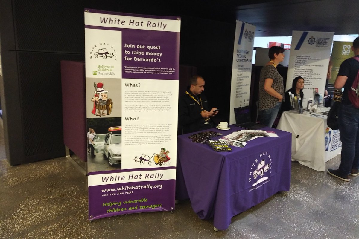 Come and see us a Bsides Manchester today and sign up for our 2020 rally! <a href="/BSidesMCR/">BSides MCR</a> @xmcyber_ <a href="/barnardos/">Barnardo’s</a>