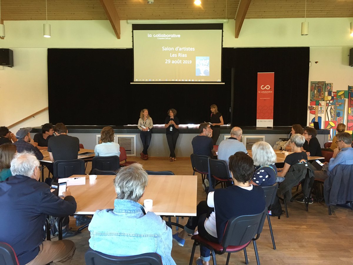 LaCollaborative's tweet photo. J+1>Salon d’artistes du parcours professionnel et artistique de #LaCollaborative en partenariat avec @LeFourneau à #Arzano (commune de @QuimperleCo) au cœur du festival @LesRias. 9 équipes artistiques invitées, de #bretagne #NouvelleAquitaine #Normandie #Occitanie #GrandEst https://t.co/Yawn2XXAvN