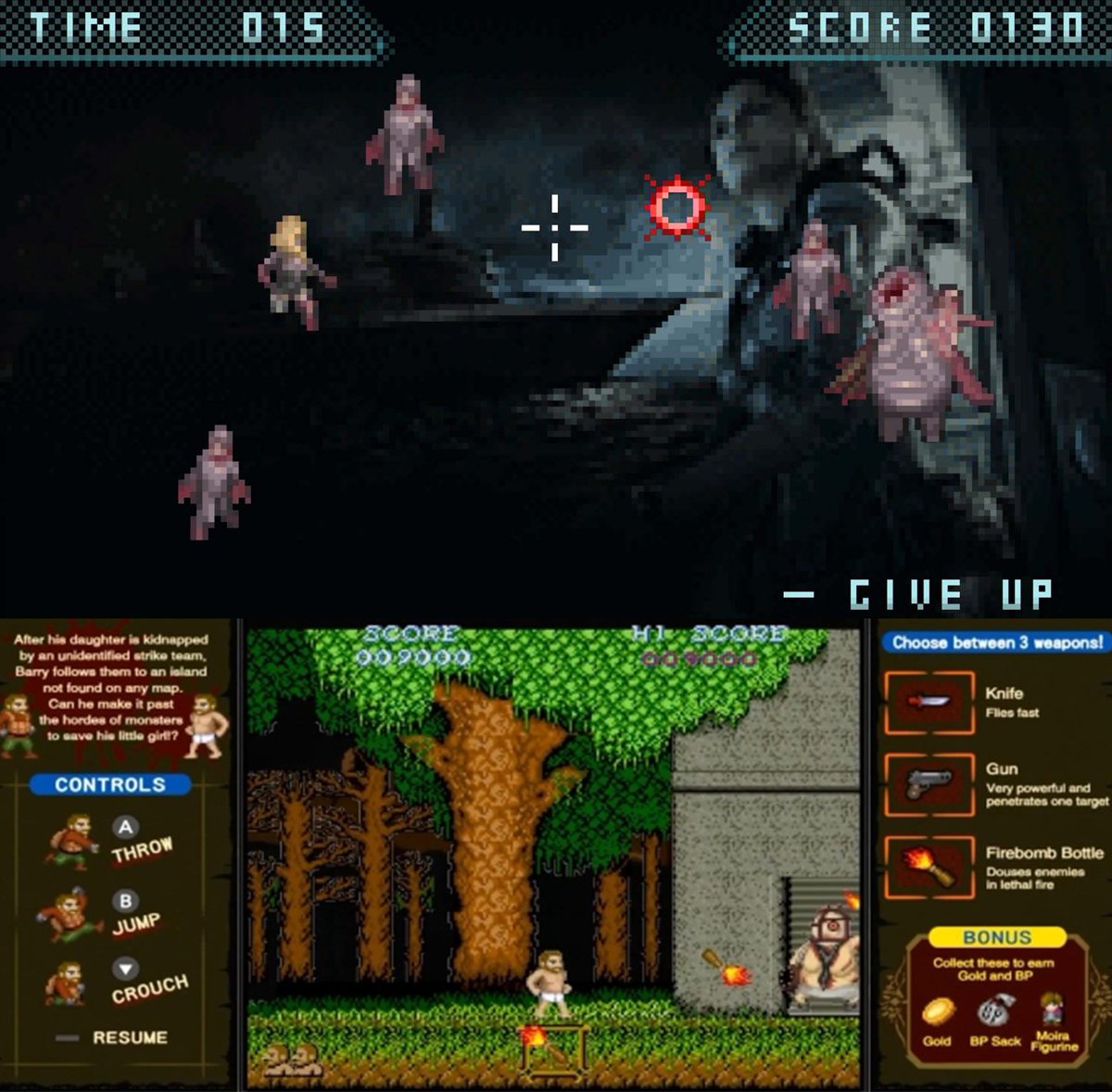 ResiFacts's tweet image. The Nintendo Switch ports of #ResidentEvil Revelations and Revelations 2 each feature a mini-game unique to that version - “Ghost Ship Panic” and “Ghouls ’n Homunculi” respectively - that are stylised on retro gaming.