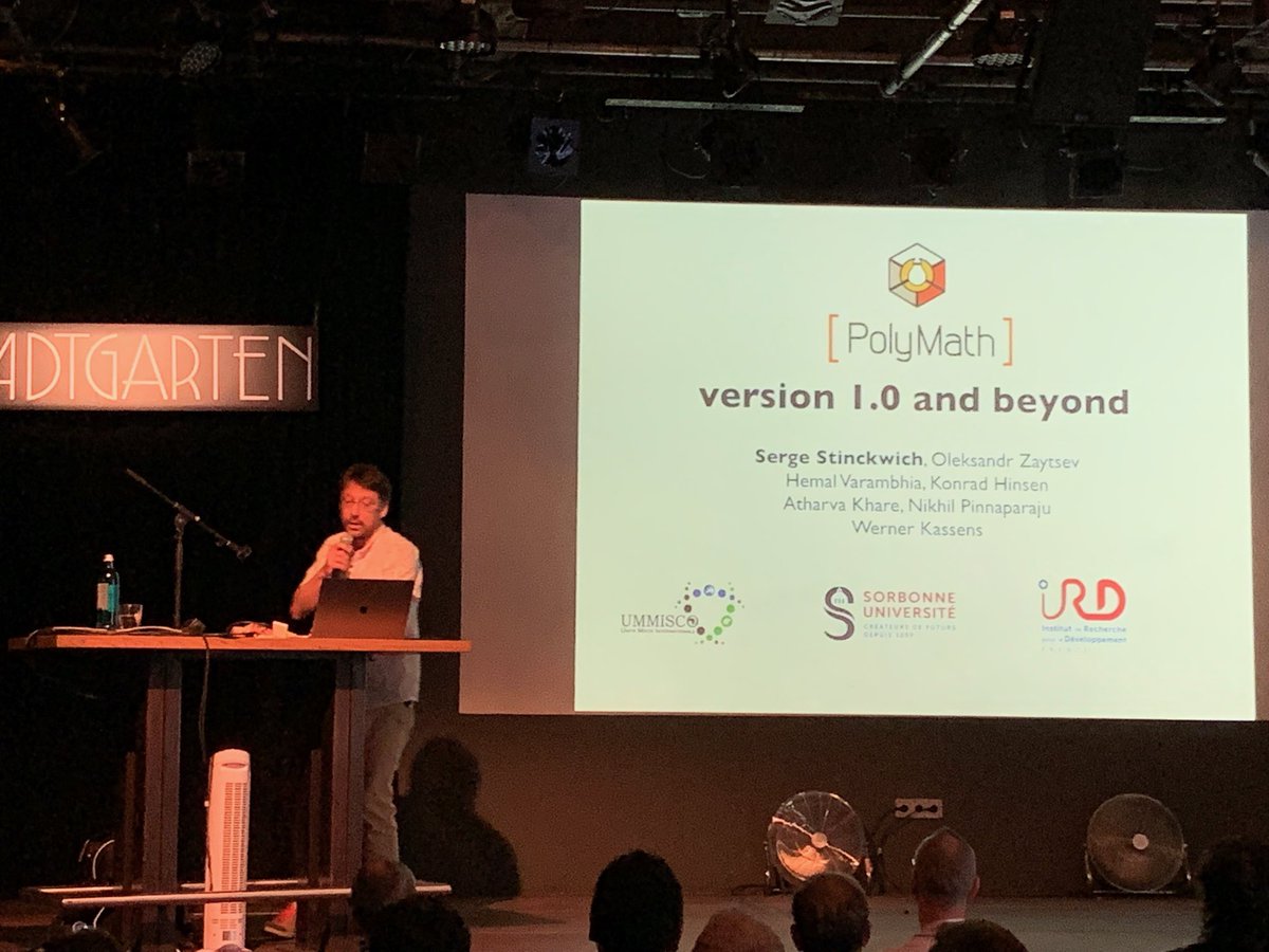 girba's tweet photo. #esug19 ⁦@SergeStinckwich⁩ showing version version 1.0 of PolyMath https://t.co/9KjvDyzPl9