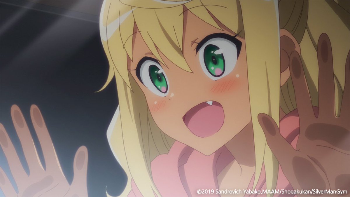 [애니플러스 8/30 00:00 방송 『덤벨 몇 킬로까지 들 수 있어?』 9화 "신을 본 적 있어?"] - 히비키와 아야카가 좋아하는 영화배우 한놀드 도게겐초네거가...