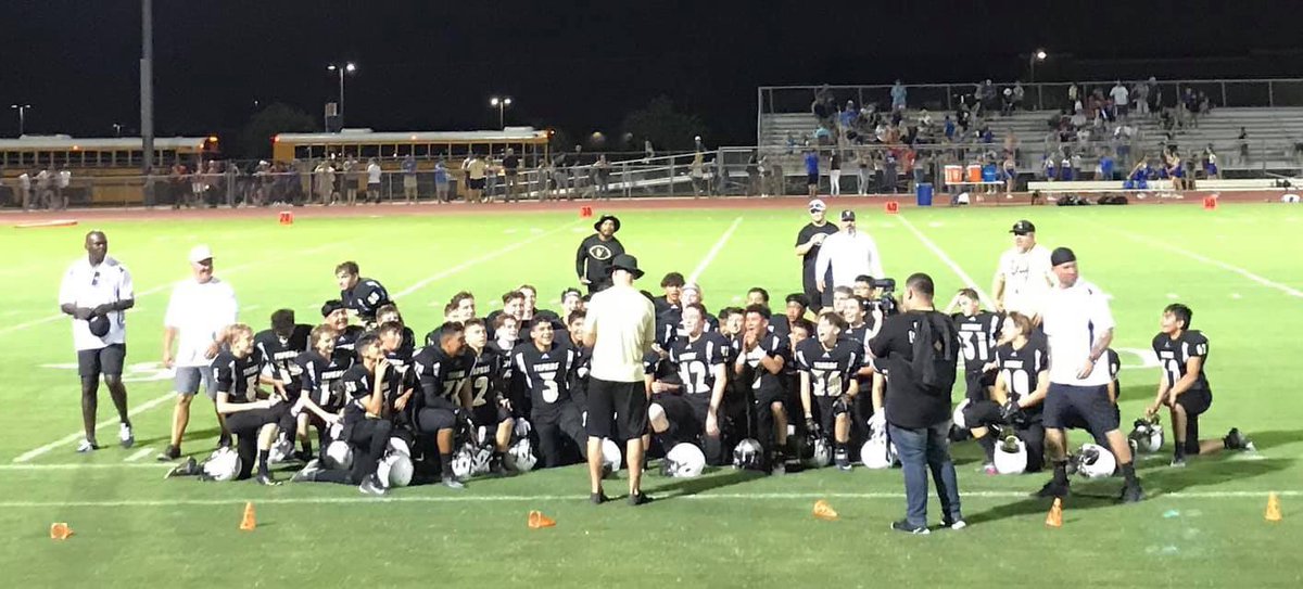 Congrats to our freshman for winning The Battle of The White Tanks 46-0 tonight. Great job guys!