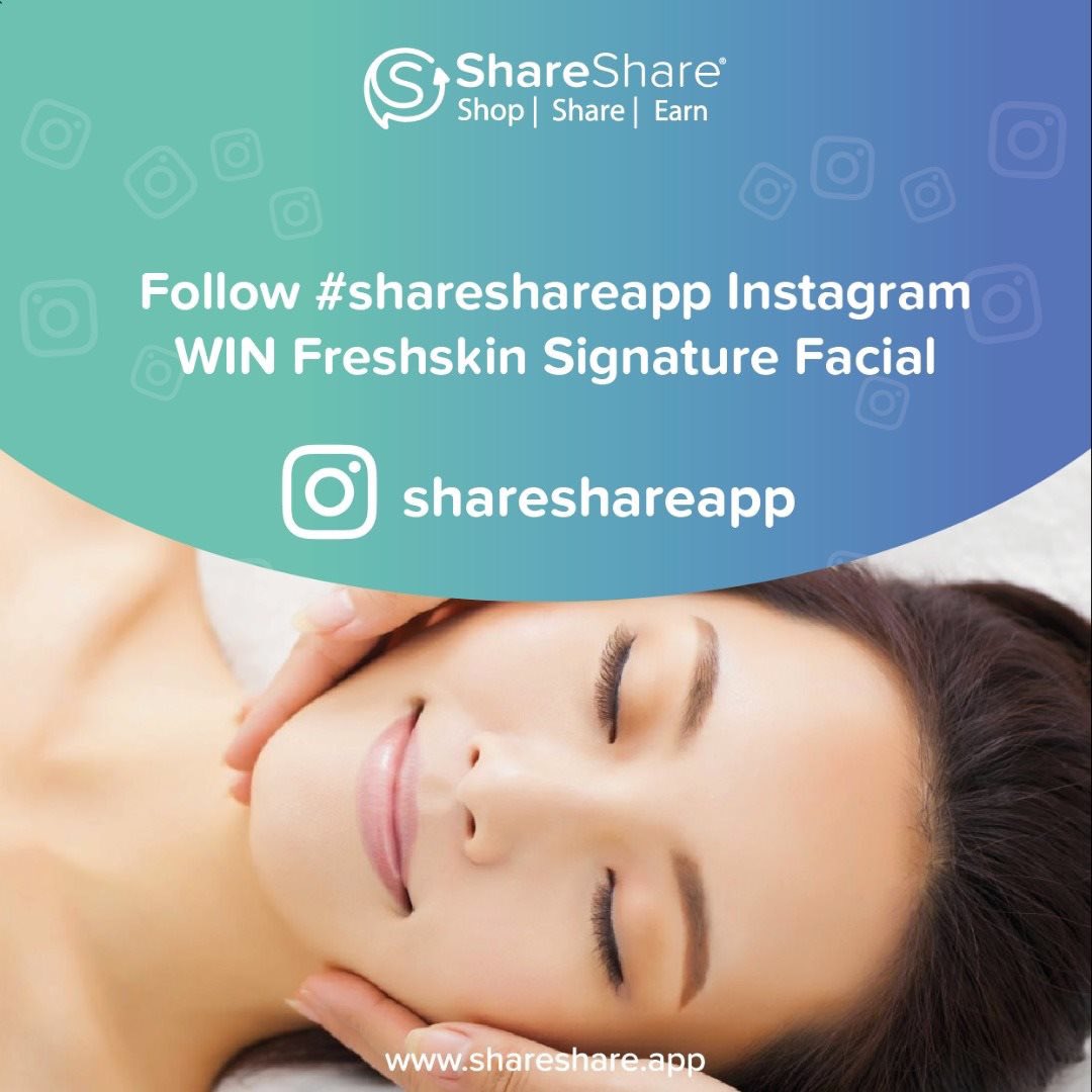 ShareShareAPP's tweet photo. ShareShare is giving away Freshskin Beauty Specialist signature facial to ShareShare users. Click on the link to find out more: https://t.co/D3MgpIsRX2

#ShareShare #apps #cashback #cashbackapp #giveaway https://t.co/SEquMG7dYa