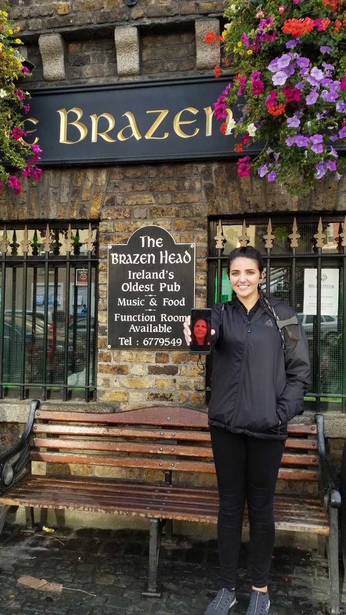 KnightsCathy's tweet photo. This one is a stretch . . . The closest I got too global travel this Summer was that my dear friends took digital Cathy to Ireland and the Blarney Castle, while I spent the evenings with their dog Macy bingeing HBO. #ECSKnightlyNews #SummerSelfieChallenge #GlobalTravelSelfie https://t.co/1NZ9YP83iS