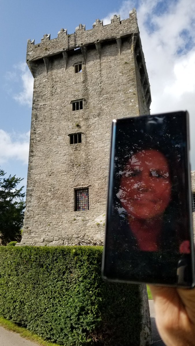 KnightsCathy's tweet photo. This one is a stretch . . . The closest I got too global travel this Summer was that my dear friends took digital Cathy to Ireland and the Blarney Castle, while I spent the evenings with their dog Macy bingeing HBO. #ECSKnightlyNews #SummerSelfieChallenge #GlobalTravelSelfie https://t.co/1NZ9YP83iS