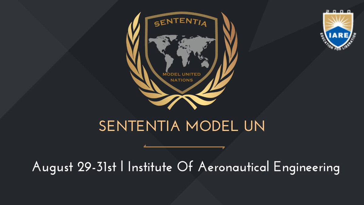 MarriRajasekar's tweet photo. @MunSententia  is being hosted by  Institute of Aeronautical Engineering on 29th, 30th and 31st of this month. The programme aims at building diplomatic, leadership and debating skills. The delegates of this programme will involve the most pressing issues of the world. https://t.co/w0WJXraZNG