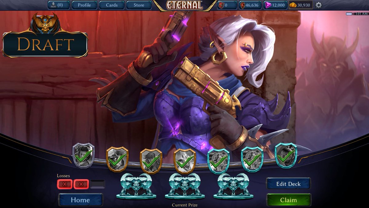 Everything's comin' up Milhouse! Back to back seven win <a href="/EternalCardGame/">Eternal Card Game</a> drafts tonight. This time it was with what felt like a decidedly mediocre Rakano deck. Got utterly crushed by Diamond drafters in my two losses. Happy to have finished 7-2 with this pile.