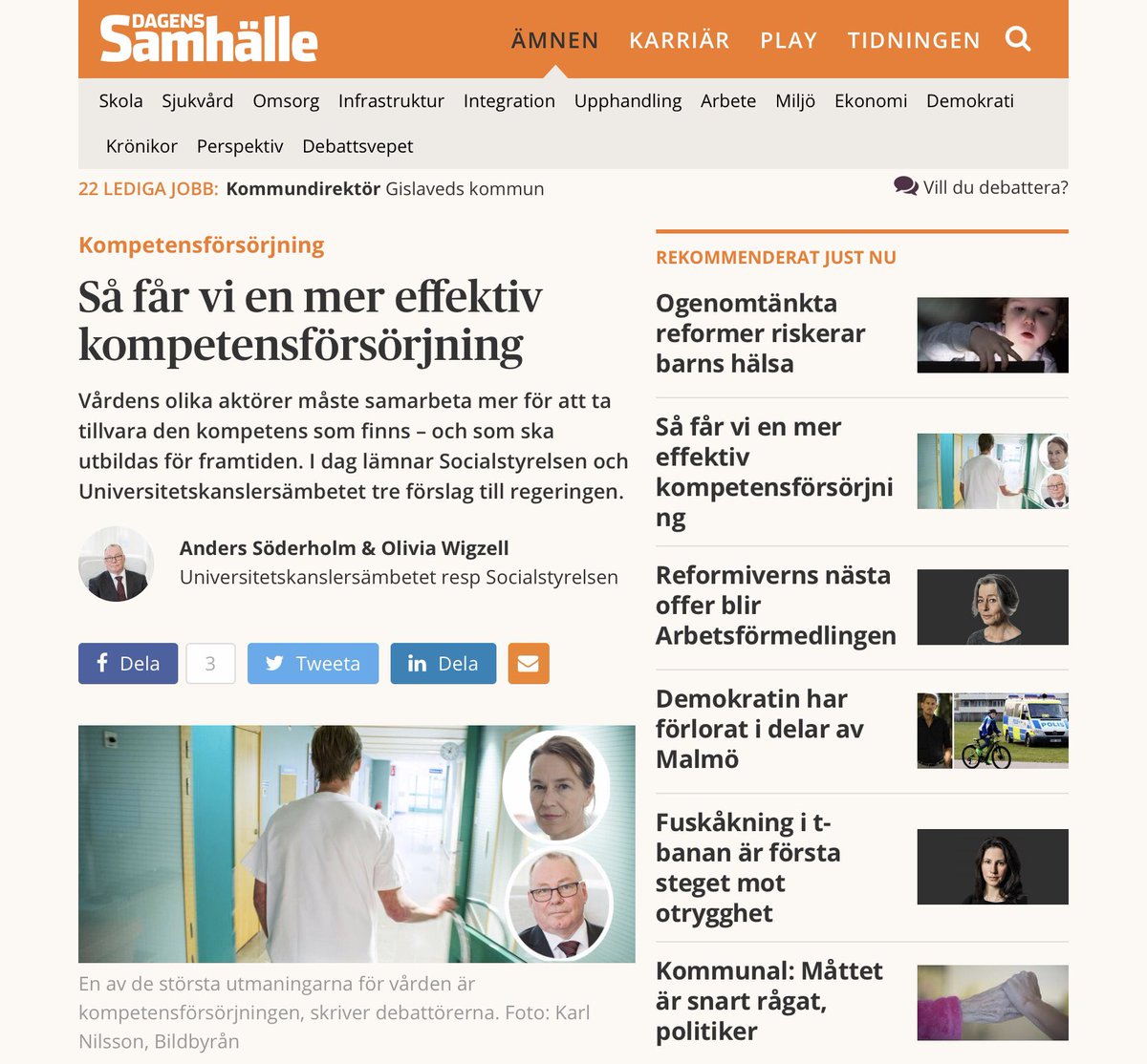 StefanJutterdal's tweet photo. Mycket intressant ang #kompetensutveckling @OWigzell @andersatlife 
Utgår från att vi från professionerna blir delaktiga i det nationella rådet!#svmed #vårdpol @fysioswe https://t.co/l2NhwIFYYB