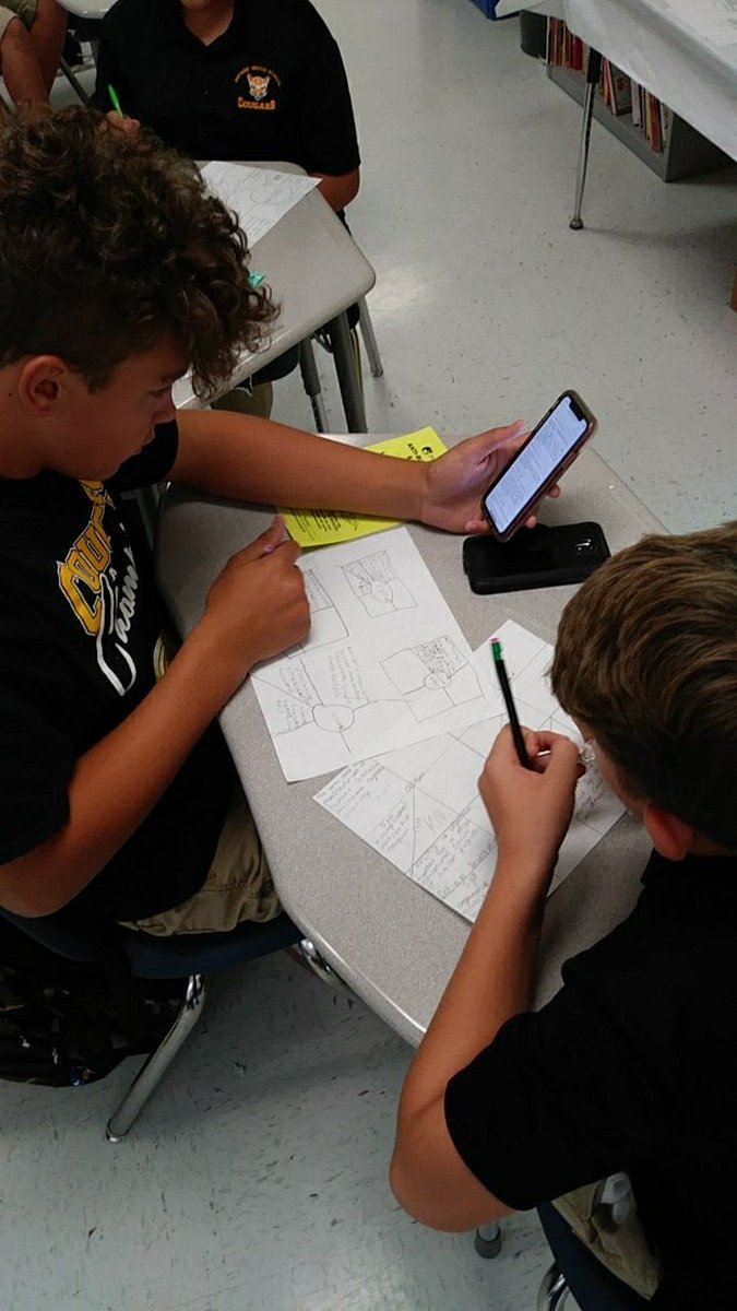 MrsRamirez_HAMS's tweet photo. #Cougars enhancing their content specific vocabulary in Social Studies by creating "flashcards" through Frayer models. #proudteacher #TeamSISD 🌎🐾😀 @HAntwine_MS https://t.co/ahDDXli14n