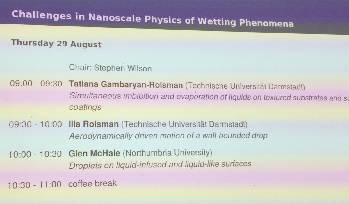 Enjoying Day 4 of Challenges in Nanoscale Physics of #Wetting Phenomena at Max Planck Institute in #Dresden