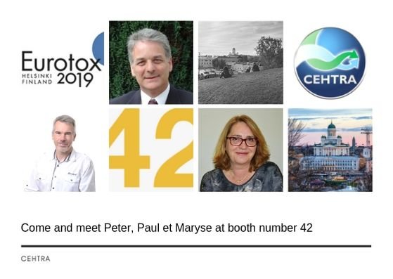CEHTRA are pleased to participate in the EUROTOX meeting which is being held in Helsinki FInland. You can find our experts Peter Jenkinson, Paul Thomas and Maryse Corroller at stand number 42