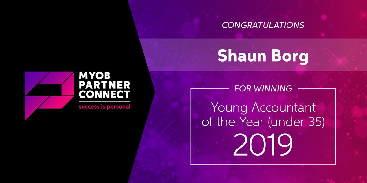 Congratulations to Shaun Borg for winning the Young Accountant of the Year (AU) award! 🏆 🎉 #MYOBPC