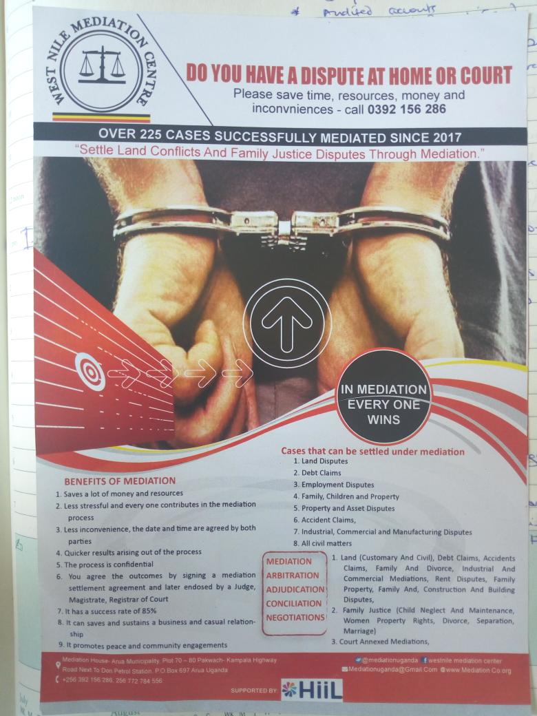 mediationUganda's tweet photo. #mediation still plays a critical part in settling disputes out of court @JudiciaryUG through #ADR. Also promoting devt. Eliminating delays in infrastructure planning. We would like to encaurage lawyers to embrace mediation it works. @FordFoundation @JSCUganda @Justice_Centres https://t.co/lypWGtL9nX
