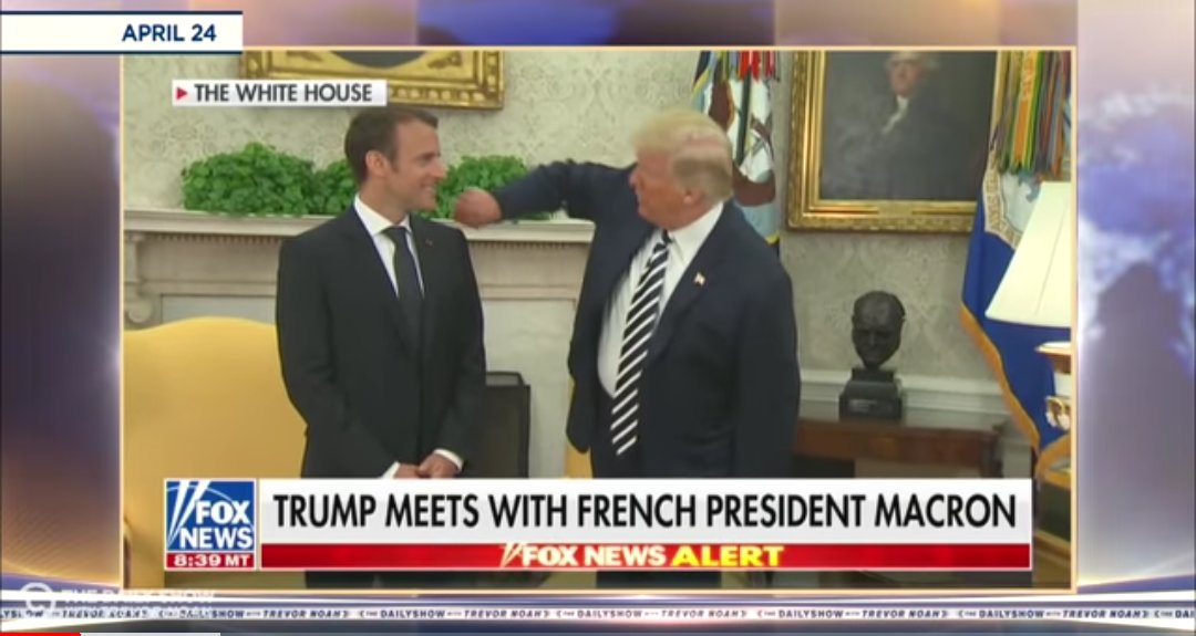 Phyllis48584458's tweet photo. @realDonaldTrump 
PRETENDING to remove dandruff from President MACRON'S shoulder ???  COULD YOU BE ANYMORE THUGGISH OR IDIOTIC?  YOU FQNG MORON ! YOU EMBARRASS EVERY AMERICAN EVERY SINGLE MINUTE THAT YOU BREATHE, YOU STUPID, IGNORANT FOOL ! GOD, JUST GO AWAY !!! https://t.co/7PE7zhhY86