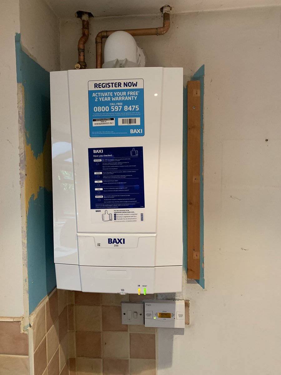 HeatingConway's tweet photo. New baxi 218 installed for customer who’s boiler had given up and is now ready for the winter months. Old balanced flue replaced with new and brickwork repaired. Call now for a free quote. #conwayheating #baxi https://t.co/OITNbhvjYj