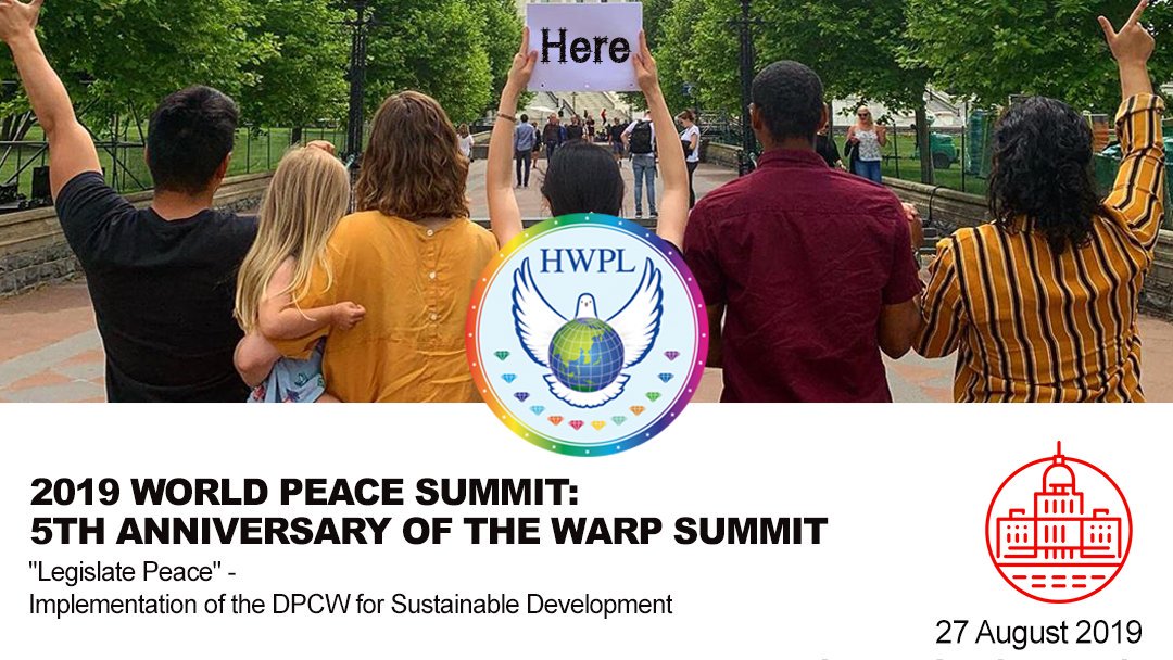 Let's make a world peace together in #Washington

Let's join #WARPsummit2019: 5th Anniversary of the WARP Summit
👉 bit.ly/2ZnWUMW
👉 bit.ly/2YX7mMd

Home: world-peacesummit.org

#LegislatePeace #DPCW #HWPL #LPcampaign  #WARPsummit #Together_Peace