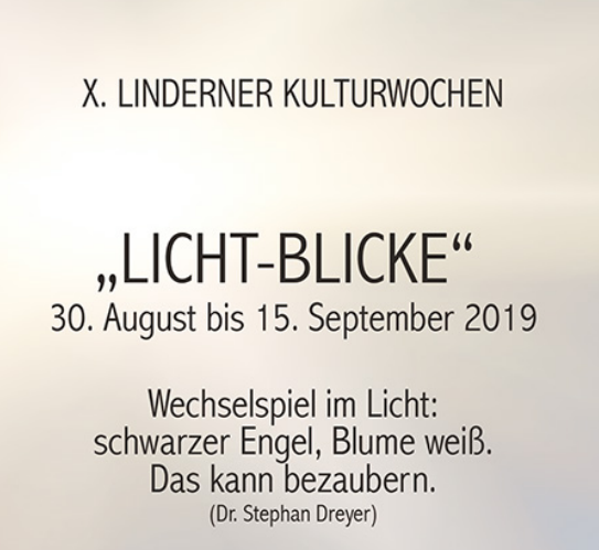 LHasetal's tweet photo. Vom 30. August bis zum 15. September finden die X. Linderner Kulturwochen statt! Diesmal unter dem Motto "Licht-Blicke"

Unbedingt anschauen!
Weitere Infos unter: https://t.co/T24jQ2NFng…/x_linderner_kulturwochen_2019.php

#Kunst #Lindern #Hasetal #KunstimHasetal https://t.co/quNS2rbXsY