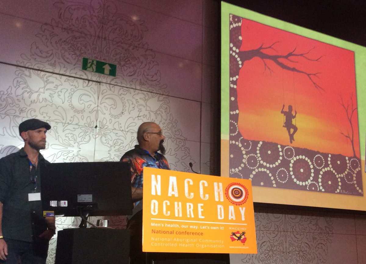 Addressing mental health for our mob using art and music 🎶 at #Ochreday 

What do you see is this picture ? 

Delroy Bergsma and Robert Binsiar from the Murchison region in Western Australia working with youth from 12-25yrs in Youth Severe Mental Health and Suicide Awareness.