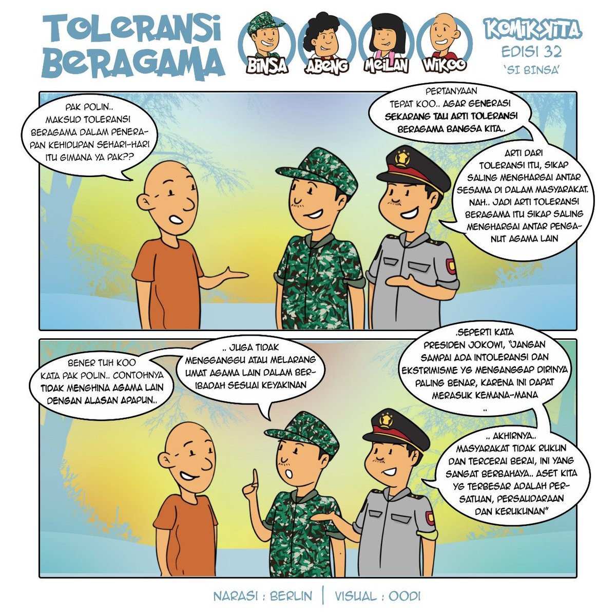 dimasino29's tweet photo. Inilah Indonesia, yg tetap satu walau dalam berbagai perbedaan. #SiBinsa #ToleransiBeragama #KomikKita #Milenial https://t.co/SS3a4tZfBz