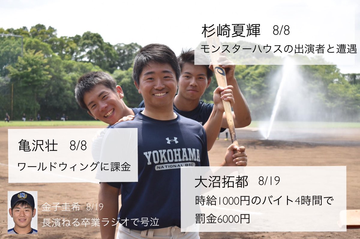 横浜国立大学硬式野球部 Happy Birthday 今回は 8月に誕生日を迎えた7名をご紹介します 今月のテーマは 夏休み前半の思い出 です Happybirthday 横浜国立大学硬式野球部 Happy Birthday 今回は 8月に誕生日を迎えた7名をご紹介します 今月のテーマは 夏休み前半の思い出 です Happybirthday