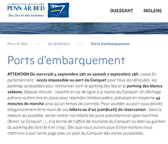AOP_Ouessant's tweet photo. Ouessant-info / N° 229/ 29.08.2019
Un G7 entre Le Conquet et St Mathieu
>>>>texte et photo Ouest France<<<<

"Ils ne vont pas nous faire un Biarritz’land » : Brest et l’Iroise se préparent au G7 parlementaire… https://t.co/ewPY5QMjEs