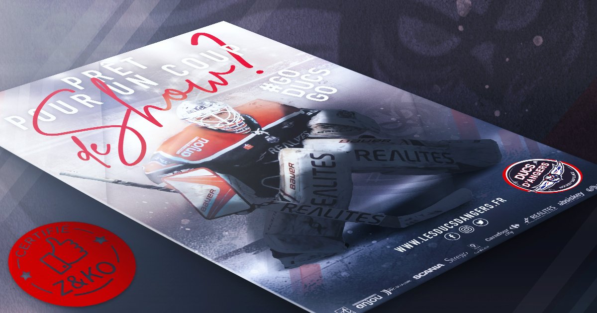 Z &amp; KO est partenaire avec le Club élite de la ligue Magnus de Hockey sur Glace, les <a href="/DucsdAngers/">Les Ducs d'Angers</a> 
Rendez vous déjà pour le Premier Choc : ANGERS - ROUEN, dimanche 15 Septembre à 16:00 au #icepark <a href="/Angers/">Ville d'Angers</a> 
Notre petit doigt nous dit que vous nous verrez bien sur la Glace  !!!!