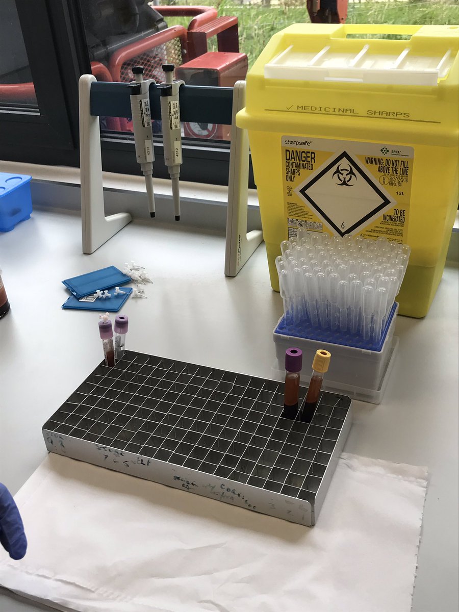 EdinburghCRF's tweet image. #LabSkills workshop pilot today @EdinburghCRF #SampleProcessing with #fakeblood proved rather successful #smugface