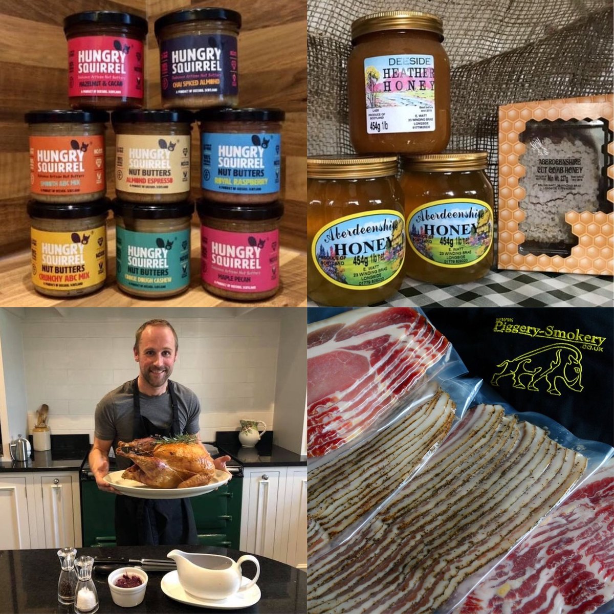 🐿 You'd be NUTS to miss Hungry Squirrel - delicious artisan nut butters 
🐝 Get the BUZZ from Longside Apiaries - local honey
🦃 Talk TURKEY with Barra Bronzes Free Range Turkeys 
🥓 Plenty of EPIC BACON jiggery pokery from Piggery-Smokery - award winning bacon