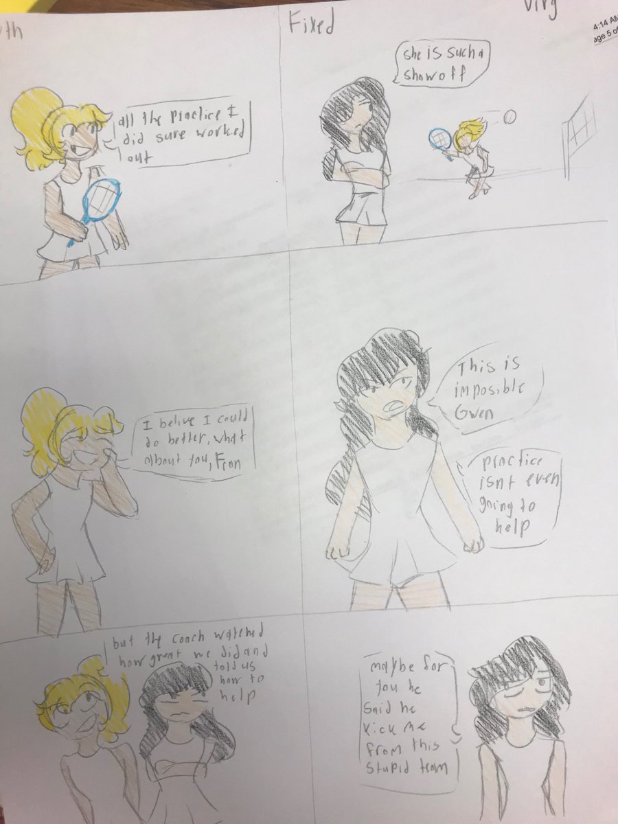 acodyclancy's tweet image. Eighth grade comicon growth mindset and fixed mindset #8Grade
