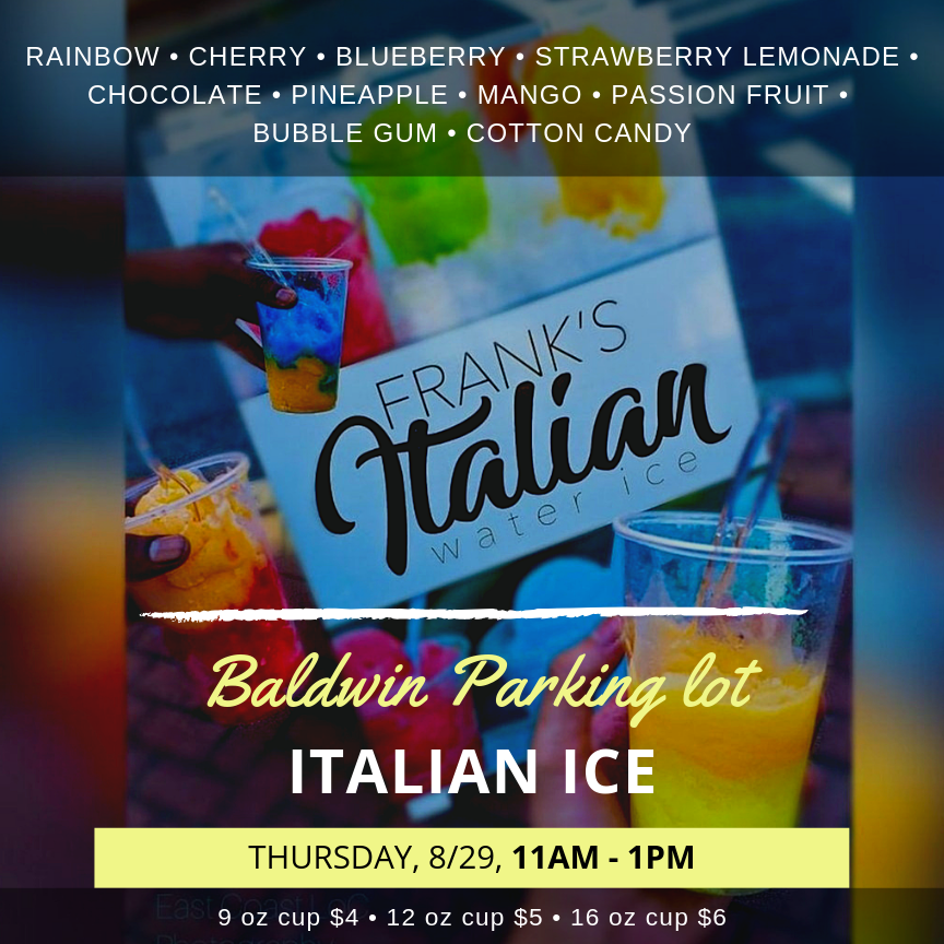 cnsa_insights's tweet photo. Join us shortly for some Italian Ice! We'll have Frank's Italian Water Ice in our Baldwin parking lot starting at 11. #italianice #summer #yummy https://t.co/97SwgHcp21