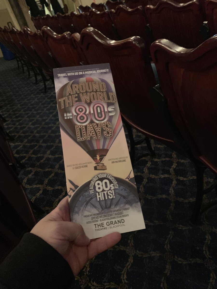 In my seat now for this afternoons performance of <a href="/80sDays/">Around The World in 80s Days</a>