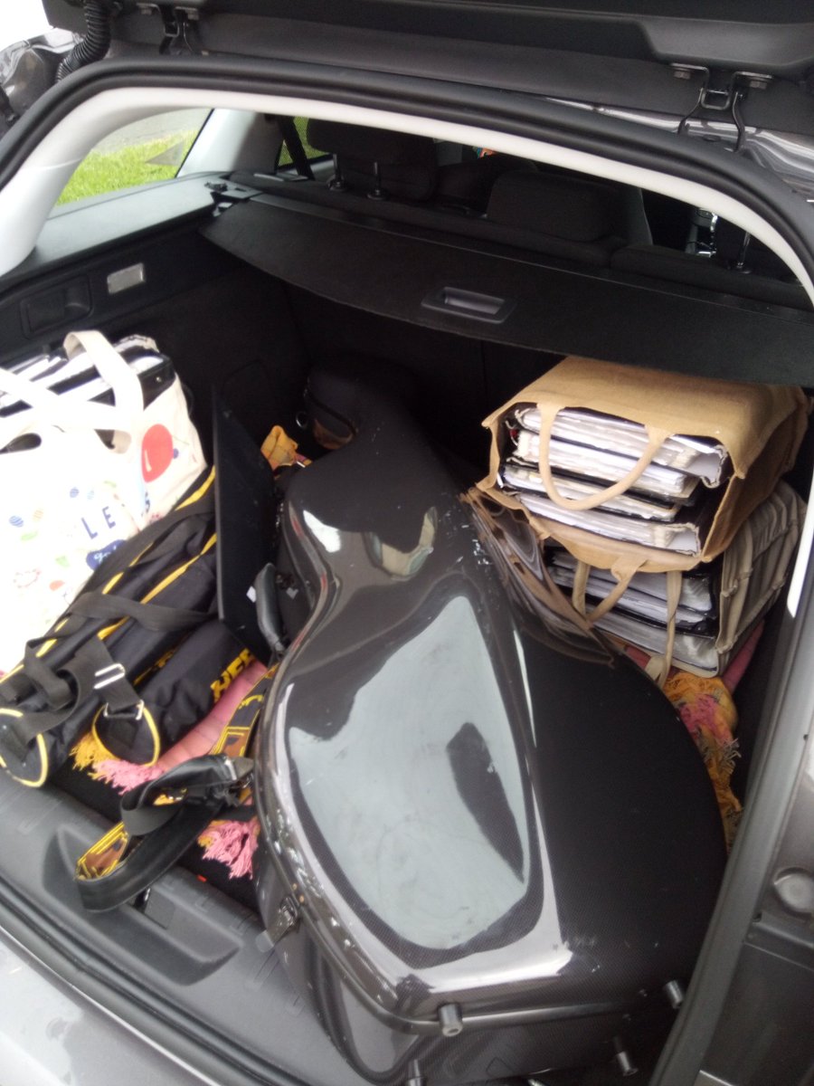 Loading up the car for a second consecutive day of midweek weddings. #weddingmusic #cotswoldwedding